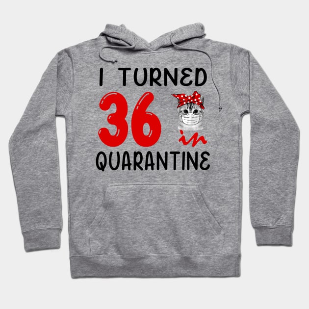 I Turned 36 In Quarantine Funny Cat Facemask Hoodie by David Darry